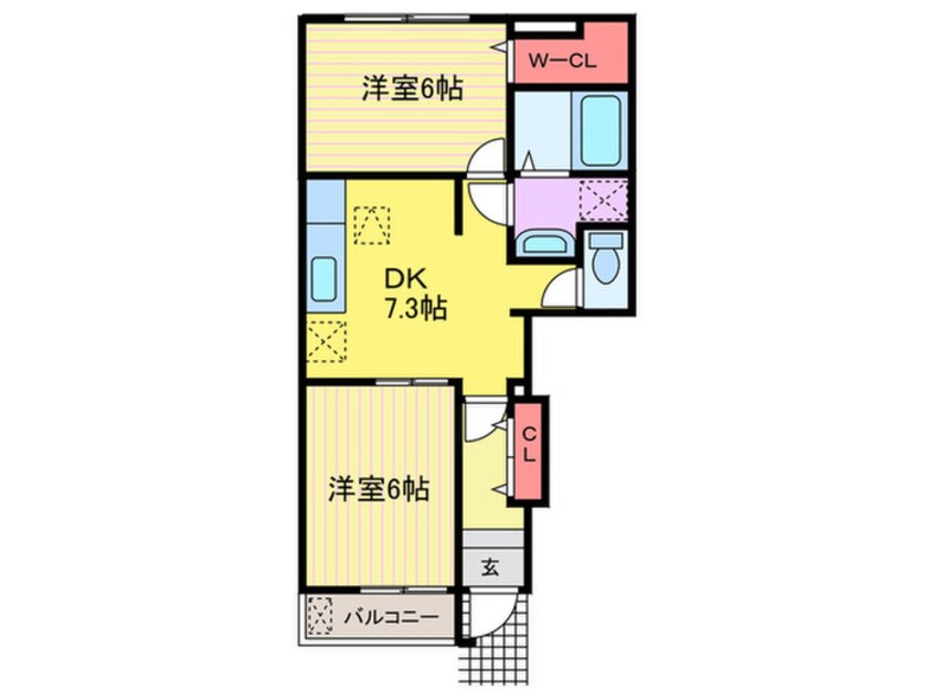 間取図 プラシ－ド嵯峨Ⅰ