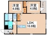 仮)GLANZ平野 2LDKの間取り