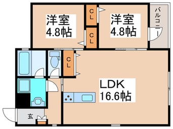 間取図 仮)GLANZ平野