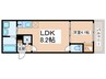 F　asecia content 1LDKの間取り