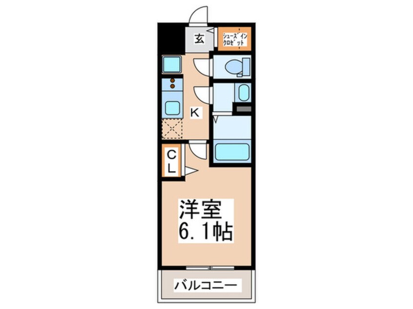 間取図 ﾗﾗﾌﾟﾚｲｽ難波ﾒﾃｨｽ(502)