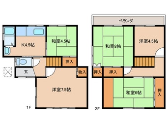 間取図 広野町大開貸家
