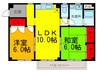 ハピネス２０００ 2LDKの間取り