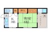 西野荘 1Kの間取り