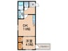 フジパレスアベリア 1DKの間取り