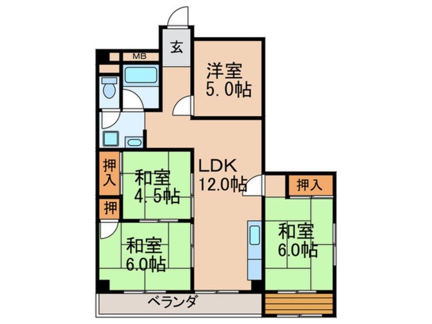 間取図 家具町ハイツ