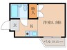 プルシャン山科 1Kの間取り