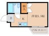 プルシャン山科 1Kの間取り