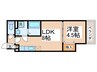 仮)東大阪市御厨南共同住宅 1LDKの間取り