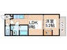 仮)東大阪市御厨南共同住宅 1LDKの間取り