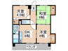 若野ハイツ 3DKの間取り
