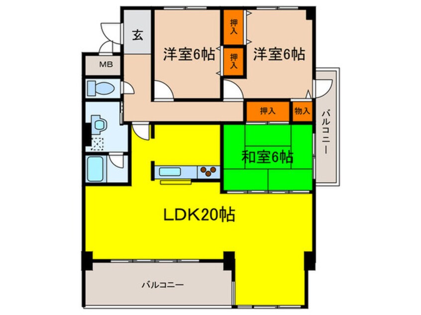 間取図 リバ－サイド箕面