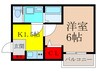 グラシアスコート荒本 1Kの間取り