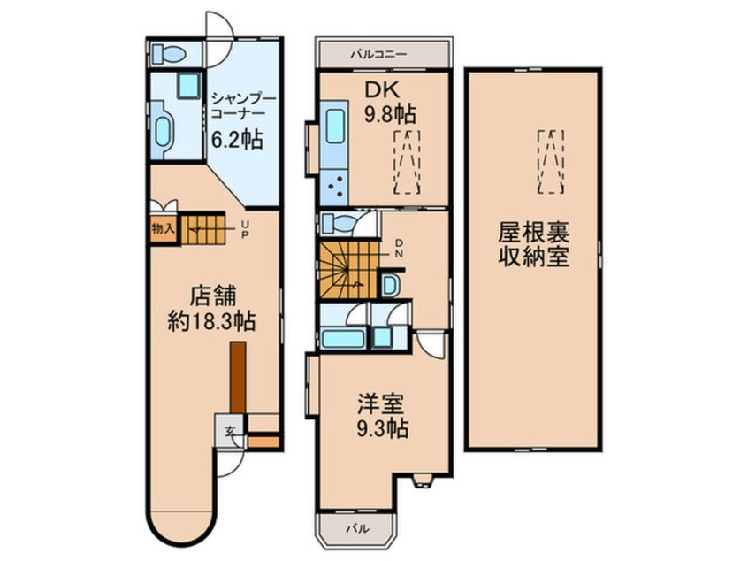間取図 久世里ノ西店舗付き住宅