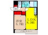 エスポアール上山手 1LDKの間取り