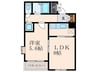 オ－キッド武庫川 1LDKの間取り