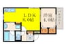 パロス江坂垂水町アイシア 1LDKの間取り