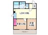 リュストル平野 2LDKの間取り