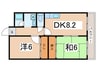 ウィンディ田中 2DKの間取り