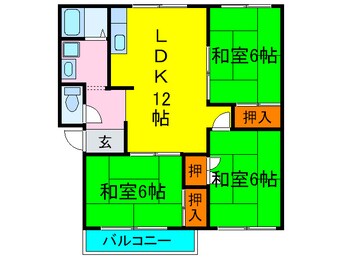 間取図 香里ケ丘ハイツＢ棟