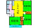 香里ケ丘ハイツＢ棟の間取図