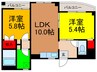 RHYTHM香里園 2LDKの間取り