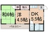 赤木ハイツ 2DKの間取り