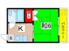 野元ハイツ 1Kの間取り