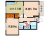 モンターニュ 2DKの間取り
