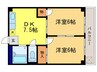 アルページュ草津 2DKの間取り