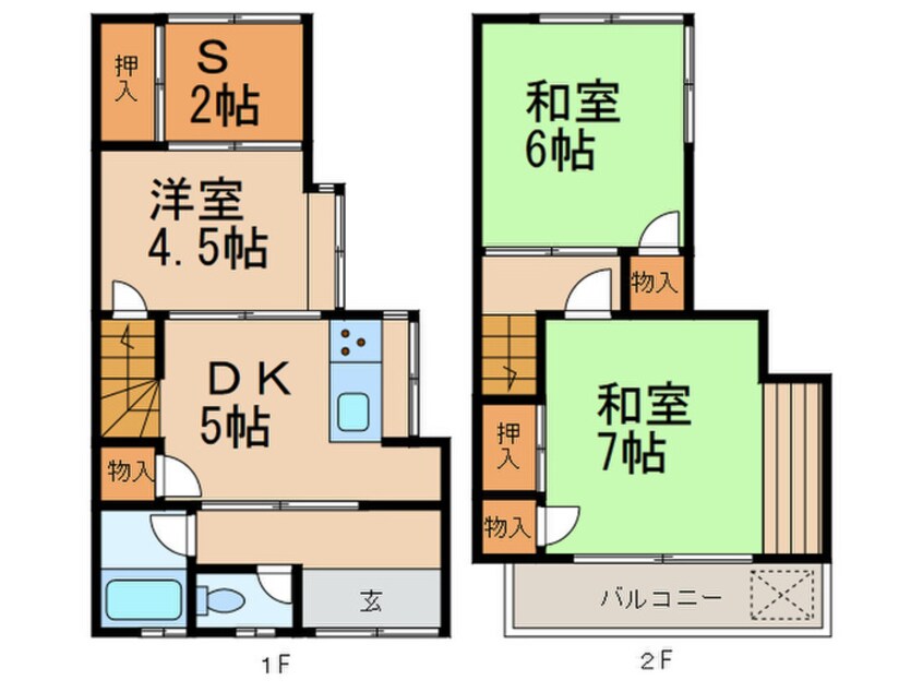 間取図 霞ヶ丘１丁目テラスハウス