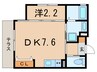 アドヴァンス芦屋 1DKの間取り