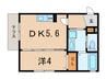 アドヴァンス芦屋 1DKの間取り