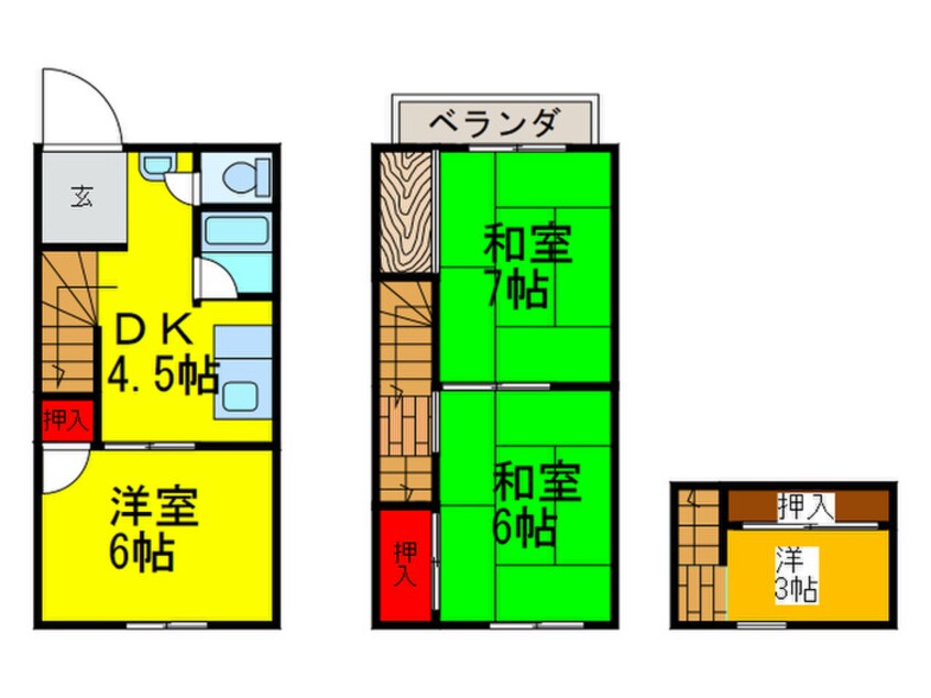 間取図 中之町東貸家