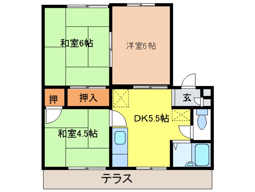 間取図 ベルネ－ジュ　アサヒ