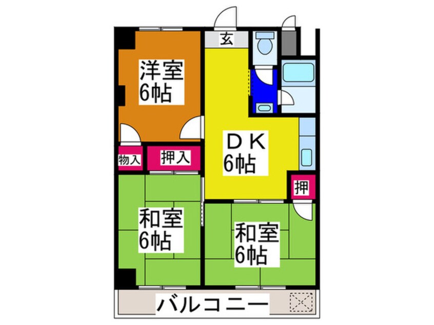 間取図 玉手山ハイツ1号館