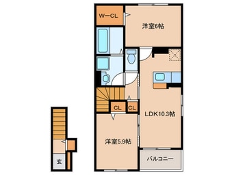 間取図 パン　ヴィラージュ