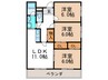 パ－クサイドビル 3LDKの間取り