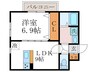 シャルレ13番館 1LDKの間取り