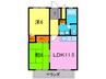 フォリア弐番館 2LDKの間取り