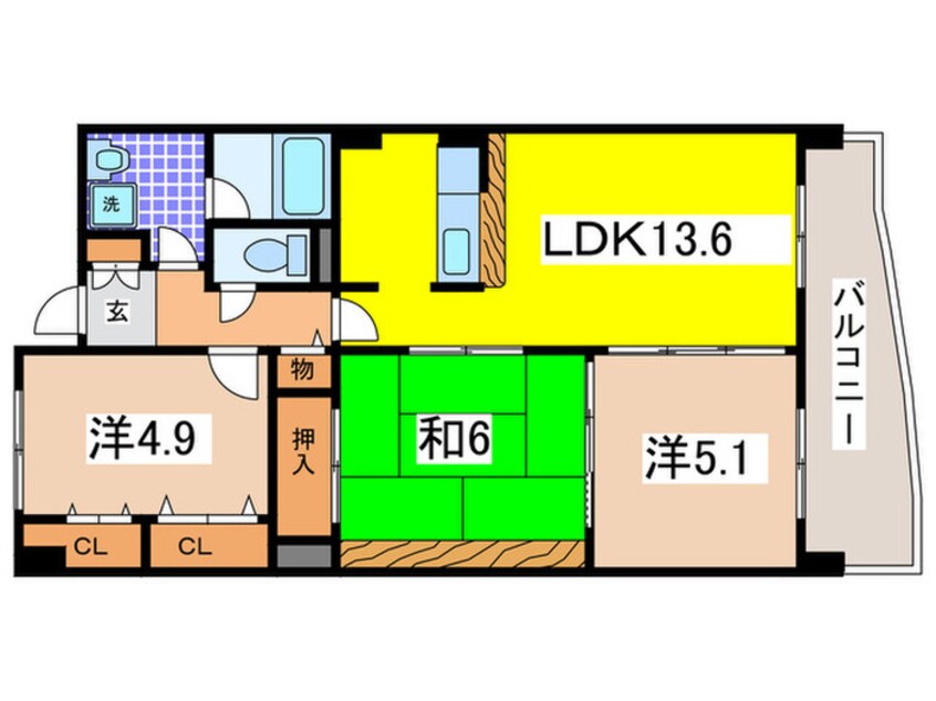 間取図 アルブル新石切