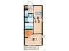 シャロームナカムラ３番館　南棟 1LDKの間取り