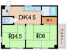 サンパレス２１甲子園 2DKの間取り