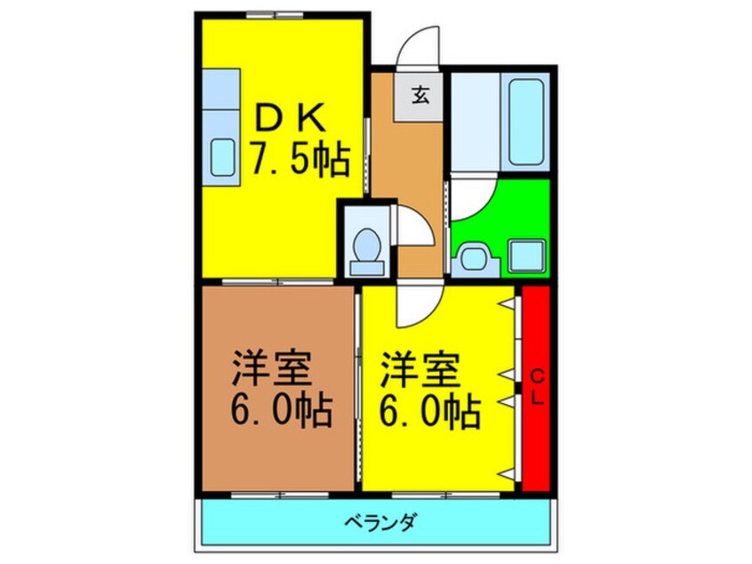 間取図 清水谷コ－ポ