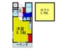 シャンテ－中宮Ⅲ 1Rの間取り