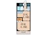 ローズコーポ天満東 1DKの間取り