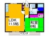 中村ハイツⅡ 1LDKの間取り