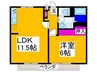 中村ハイツⅡ 1LDKの間取り