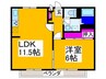 中村ハイツⅡ 1LDKの間取り