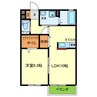 ヴィラブルームA棟 1LDKの間取り